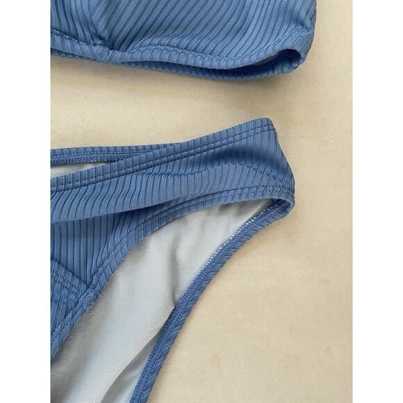 Cupshe Swim M/L Bikini Set Swimsuit Ribbed Swimwear - Picture 3 of 10